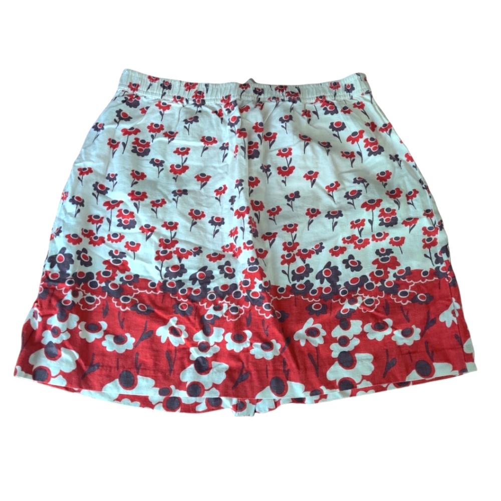 Urban Outfitters Linen Floral Skirt with Pockets